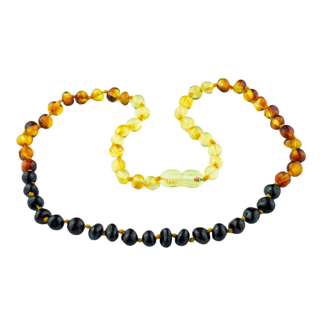 Rainbow amber teething sales necklace