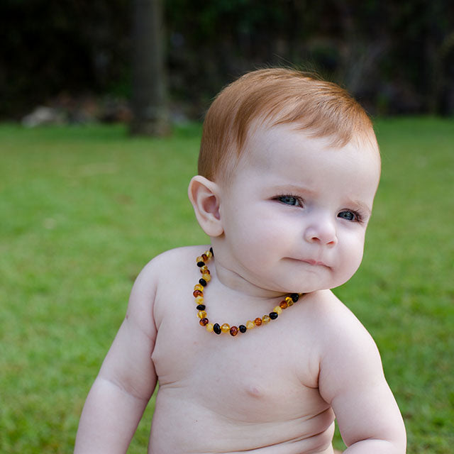 Infant amber teething necklace shops